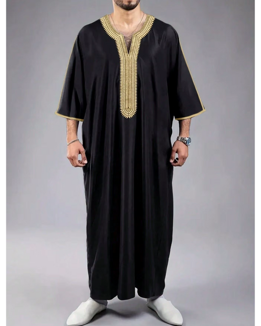 Black Moroccan Style Thobe